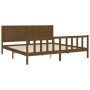 Estructura cama y cabecero madera maciza marrón miel 200x200 cm de vidaXL, Camas y somieres - Ref: Foro24-3192969, Precio: 18...