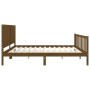 Estructura cama y cabecero madera maciza marrón miel 200x200 cm de vidaXL, Camas y somieres - Ref: Foro24-3192969, Precio: 18...