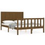 Estructura cama cabecero madera maciza marrón miel 120x200 cm de vidaXL, Camas y somieres - Ref: Foro24-3192619, Precio: 141,...