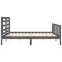 Estructura de cama con cabecero madera maciza gris 200x200 cm de vidaXL, Camas y somieres - Ref: Foro24-3192903, Precio: 165,...