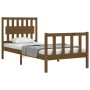 Estructura de cama con cabecero madera maciza marrón miel de vidaXL, Camas y somieres - Ref: Foro24-3192394, Precio: 142,99 €...