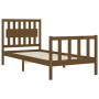 Estructura de cama con cabecero madera maciza marrón miel de vidaXL, Camas y somieres - Ref: Foro24-3192394, Precio: 142,99 €...