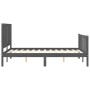 Estructura de cama con cabecero madera maciza gris 140x190 cm de vidaXL, Camas y somieres - Ref: Foro24-3192928, Precio: 154,...