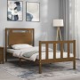 Honey brown solid wood bed frame and headboard 100x200 cm by vidaXL, Beds and slatted bases - Ref: Foro24-3192159, Price: 127...