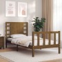 Honey brown solid wood bed frame with headboard by vidaXL, Beds and slatted bases - Ref: Foro24-3192809, Price: 122,39 €, Dis...