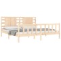 Double bed frame with solid wood headboard by vidaXL, Beds and slatted bases - Ref: Foro24-3192831, Price: 152,59 €, Discount: %