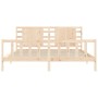 Double bed frame with solid wood headboard by vidaXL, Beds and slatted bases - Ref: Foro24-3192831, Price: 152,59 €, Discount: %