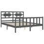 Estructura de cama con cabecero madera maciza gris 160x200 cm de vidaXL, Camas y somieres - Ref: Foro24-3192568, Precio: 165,...