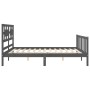 Estructura de cama con cabecero madera maciza gris 160x200 cm de vidaXL, Camas y somieres - Ref: Foro24-3192568, Precio: 165,...