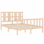 Estructura de cama de matrimonio con cabecero madera maciza de vidaXL, Camas y somieres - Ref: Foro24-3192201, Precio: 118,23...