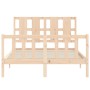 Estructura de cama de matrimonio con cabecero madera maciza de vidaXL, Camas y somieres - Ref: Foro24-3192201, Precio: 118,23...