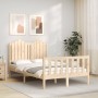 Bed frame with solid wood headboard 120x200 cm by vidaXL, Beds and slatted bases - Ref: Foro24-3192291, Price: 120,99 €, Disc...