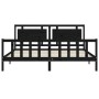 Bed frame with black solid wood headboard 200x200 cm by vidaXL, Beds and slatted bases - Ref: Foro24-3192190, Price: 212,95 €...