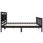 Bed frame with black solid wood headboard 200x200 cm by vidaXL, Beds and slatted bases - Ref: Foro24-3192190, Price: 212,95 €...