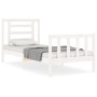 White solid wood bed frame with headboard 90x200 cm by vidaXL, Beds and slatted bases - Ref: Foro24-3192867, Price: 100,37 €,...