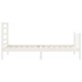 White solid wood bed frame with headboard 90x200 cm by vidaXL, Beds and slatted bases - Ref: Foro24-3192867, Price: 100,37 €,...