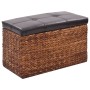 Brown and Black Seagrass Bench with 2 Ottomans by vidaXL, Benches for halls and storage - Ref: Foro24-246106, Price: 169,36 €...