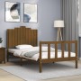 Honey brown solid wood bed frame and headboard 100x200 cm by vidaXL, Beds and slatted bases - Ref: Foro24-3192289, Price: 121...