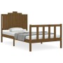 Honey brown solid wood bed frame and headboard 100x200 cm by vidaXL, Beds and slatted bases - Ref: Foro24-3192289, Price: 121...