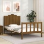 Honey brown solid wood bed frame and headboard 100x200 cm by vidaXL, Beds and slatted bases - Ref: Foro24-3192289, Price: 121...