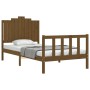 Honey brown solid wood bed frame and headboard 100x200 cm by vidaXL, Beds and slatted bases - Ref: Foro24-3192289, Price: 121...