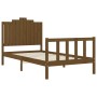 Honey brown solid wood bed frame and headboard 100x200 cm by vidaXL, Beds and slatted bases - Ref: Foro24-3192289, Price: 121...