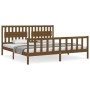 Honey brown solid wood bed frame and headboard 200x200 cm by vidaXL, Beds and slatted bases - Ref: Foro24-3192449, Price: 179...