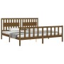 Honey brown solid wood bed frame and headboard 200x200 cm by vidaXL, Beds and slatted bases - Ref: Foro24-3192449, Price: 179...