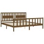 Honey brown solid wood bed frame and headboard 200x200 cm by vidaXL, Beds and slatted bases - Ref: Foro24-3192449, Price: 179...