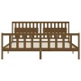 Honey brown solid wood bed frame and headboard 200x200 cm by vidaXL, Beds and slatted bases - Ref: Foro24-3192449, Price: 179...