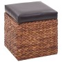 Brown and Black Seagrass Bench with 2 Ottomans by vidaXL, Benches for halls and storage - Ref: Foro24-246106, Price: 169,36 €...