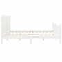 White solid wood bed frame with headboard 200x200 cm by vidaXL, Beds and slatted bases - Ref: Foro24-3192772, Price: 216,99 €...