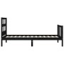 Estructura de cama individual con cabecero madera maciza negro de vidaXL, Camas y somieres - Ref: Foro24-3192975, Precio: 127...