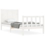 Estructura de cama con cabecero madera maciza blanco de vidaXL, Camas y somieres - Ref: Foro24-3192587, Precio: 107,22 €, Des...