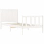 Estructura de cama con cabecero madera maciza blanco de vidaXL, Camas y somieres - Ref: Foro24-3192587, Precio: 107,22 €, Des...