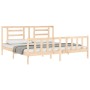 Estructura de cama con cabecero madera maciza 200x200 cm de vidaXL, Camas y somieres - Ref: Foro24-3192901, Precio: 139,56 €,...