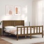 Estructura de cama matrimonio con cabecero madera marrón miel de vidaXL, Camas y somieres - Ref: Foro24-3192954, Precio: 163,...