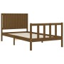 Estructura cama y cabecero madera maciza marrón miel 100x200 cm de vidaXL, Camas y somieres - Ref: Foro24-3192939, Precio: 11...