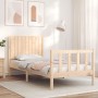 Bed frame with solid wood headboard by vidaXL, Beds and slatted bases - Ref: Foro24-3192911, Price: 96,99 €, Discount: %