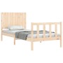 Bed frame with solid wood headboard by vidaXL, Beds and slatted bases - Ref: Foro24-3192911, Price: 96,99 €, Discount: %