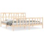 Estructura de cama de matrimonio con cabecero madera maciza de vidaXL, Camas y somieres - Ref: Foro24-3192506, Precio: 141,03...