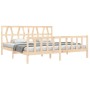 Double bed frame with solid wood headboard by vidaXL, Beds and slatted bases - Ref: Foro24-3192506, Price: 141,99 €, Discount: %