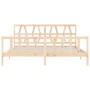 Double bed frame with solid wood headboard by vidaXL, Beds and slatted bases - Ref: Foro24-3192506, Price: 141,99 €, Discount: %