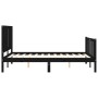 Bed frame with black solid wood headboard 140x190 cm by vidaXL, Beds and slatted bases - Ref: Foro24-3192930, Price: 178,14 €...