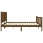 Honey brown solid wood bed frame with headboard by vidaXL, Beds and slatted bases - Ref: Foro24-3192964, Price: 191,18 €, Dis...