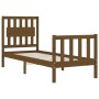 Estructura de cama con cabecero madera maciza marrón miel de vidaXL, Camas y somieres - Ref: Foro24-3192389, Precio: 111,48 €...