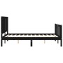 Bed frame with black solid wood headboard 140x200 cm by vidaXL, Beds and slatted bases - Ref: Foro24-3192950, Price: 198,11 €...