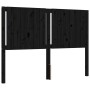 Bed frame with black solid wood headboard 140x200 cm by vidaXL, Beds and slatted bases - Ref: Foro24-3192950, Price: 198,11 €...