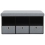 Banco almacenamiento plegable lino 76x38x38 cm gris claro de vidaXL, Bancos para recibidores y almacenamiento - Ref: Foro24-2...