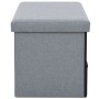 Banco almacenamiento plegable lino 76x38x38 cm gris claro de vidaXL, Bancos para recibidores y almacenamiento - Ref: Foro24-2...